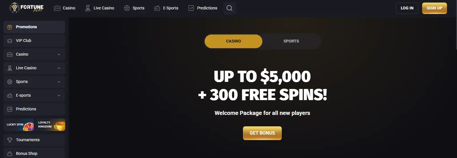 FortunePlay Australia promotions page showing the current welcome package