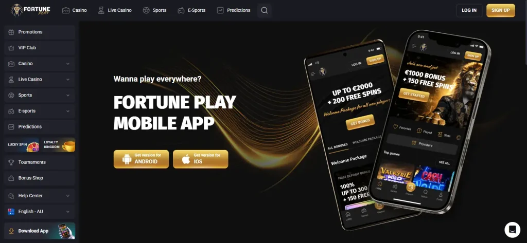 FortunePlay official mobile web-app installation instructions for Android and iPhone